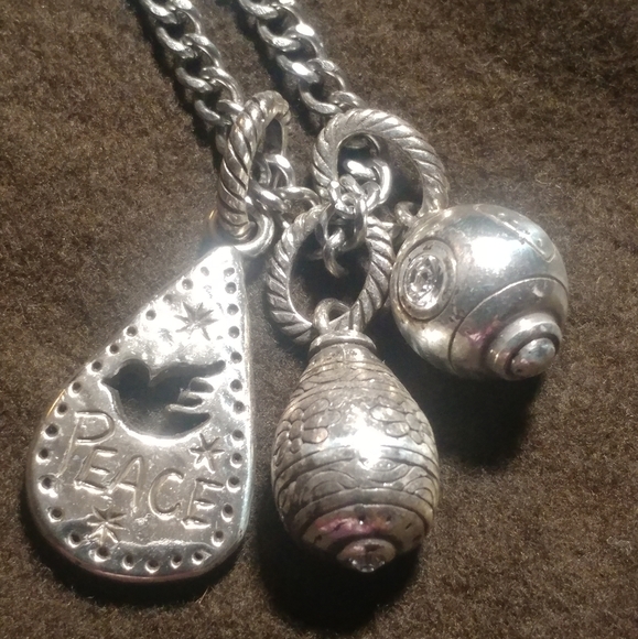 Ed Hardy Stainless Steel Chain with 3 Brighton Charms - Picture 2 of 8